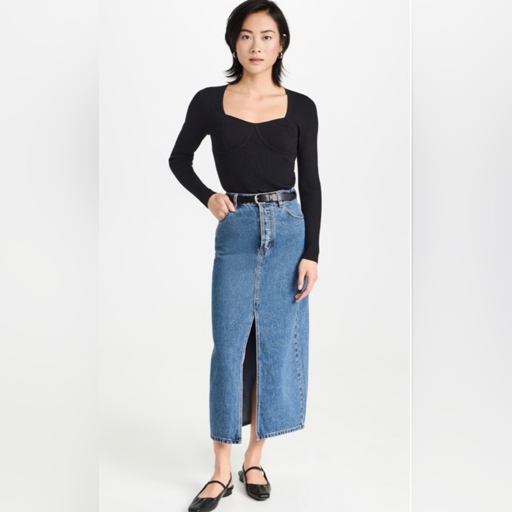 NWT Madewell Wide Rib Sweater Top Black